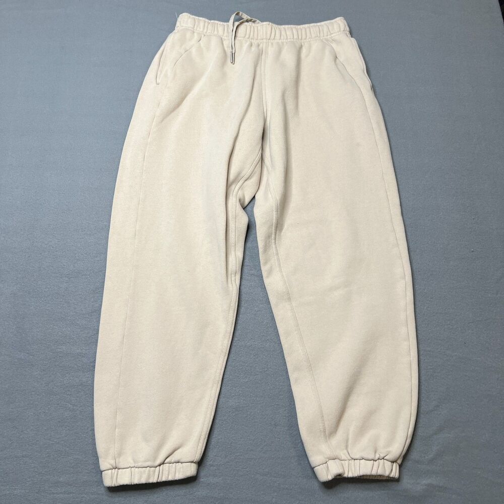 Lululemon Scuba Oversized Jogger Women's Medium Cream Cotton Mid-Rise Sweatpants